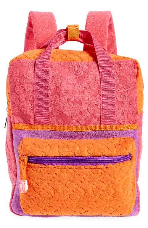 Kids' Flower Terry Cloth Backpack in Pink Multi