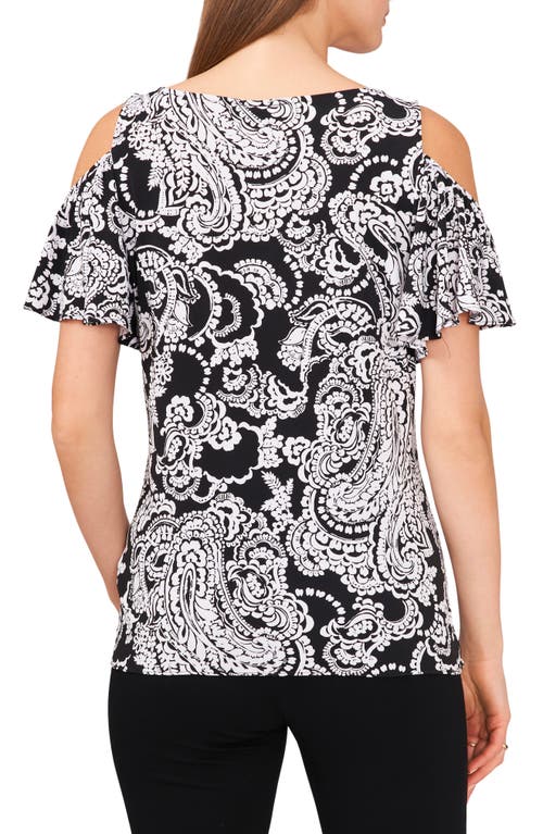 CHAUS CHAUS PRINT COLD SHOULDER TOP 