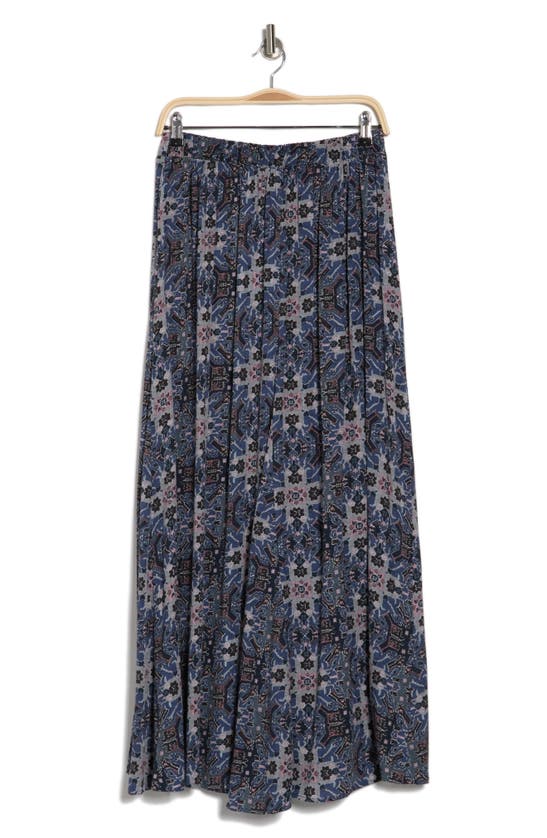 Bobeau Godet Maxi Skirt In Indigo Tapestry ModeSens