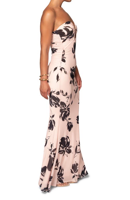 Shop Jluxlabel Bethany Print Strapless Maxi Dress In Pink