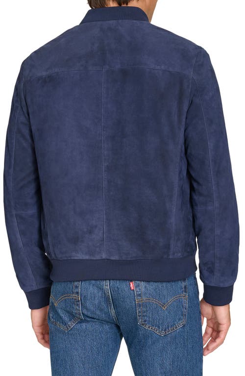 Cole Haan Men's Suede Bomber Jacket In Navy
