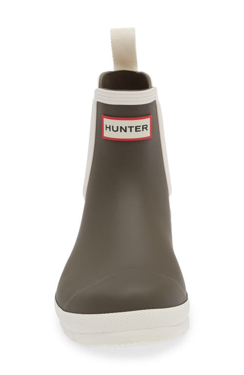 Shop Hunter Original Waterproof Chelsea Rain Boot In Ryegrass/british Ice