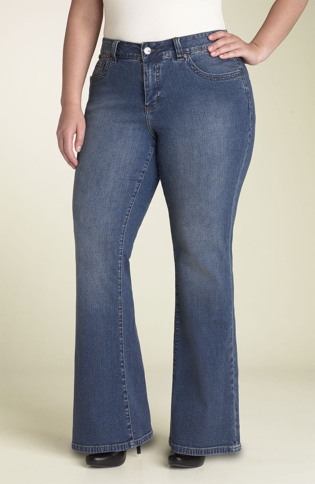 curvy fit colored jeans