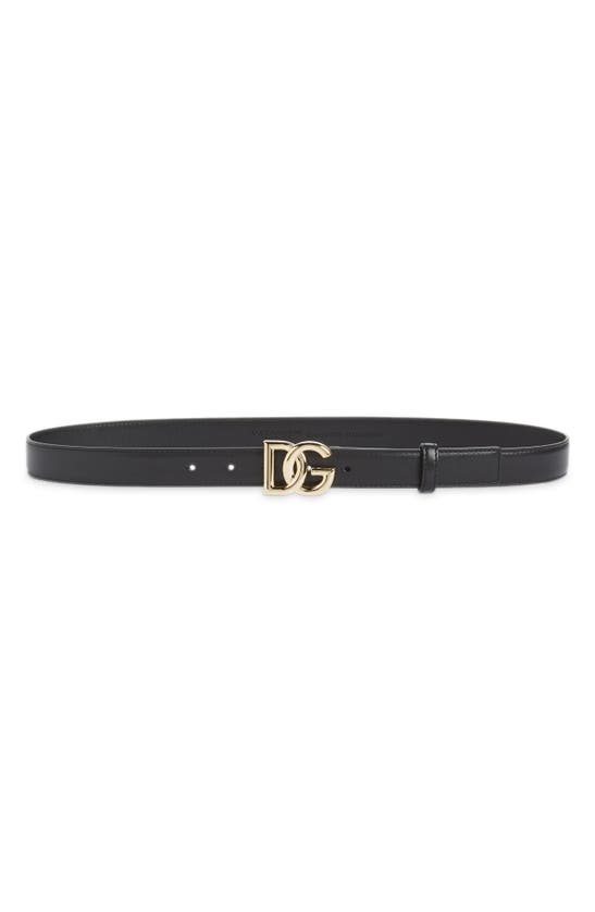 Dolce & Gabbana Dg Ornate Logo Leather Belt In Nero