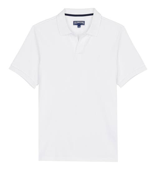 Vilebrequin Terry Cotton Pacific Polo Shirt In White