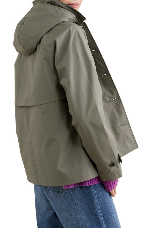 Seasalt Cornwall Neap Tide Waterproof Organic Cotton Jacket With Removable Hood In Light Nori Green