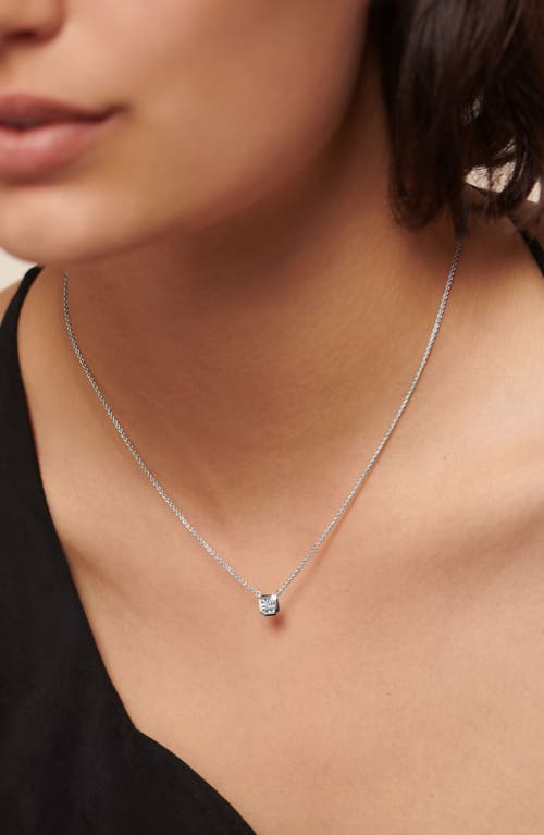 Shop Monica Vinader Asscher Lab Created Diamond Pendant Necklace In Sterling Silver