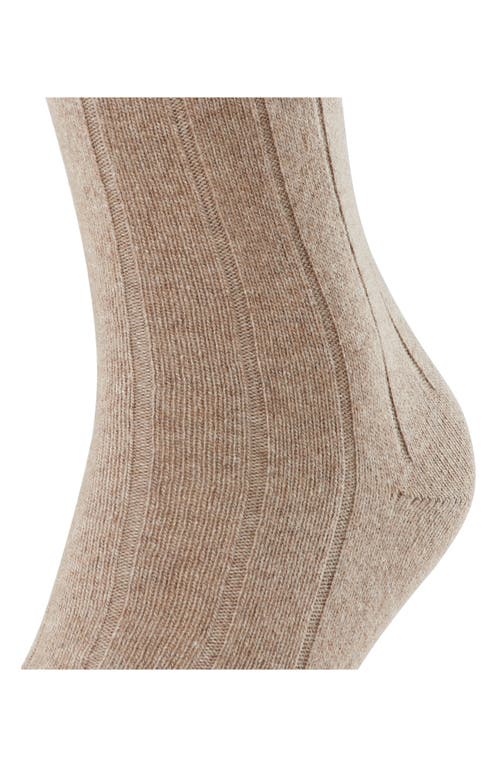Shop Falke Lhasa Wool & Cashmere Dress Socks In Nutmeg Melange