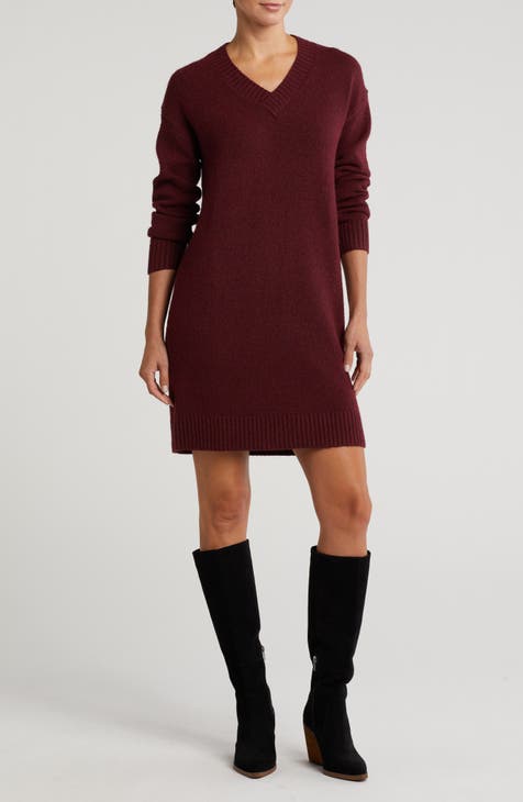 Burgundy Sweater Dresses for Women Nordstrom Rack