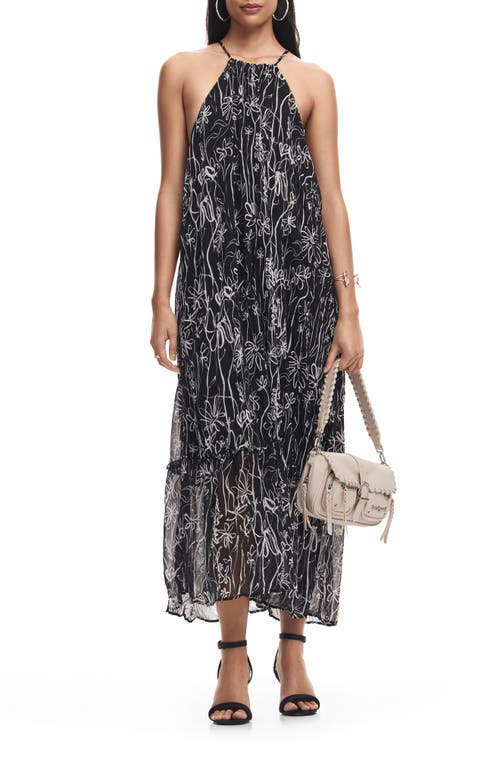 Shop Desigual Floral Maxi Sundress In Black