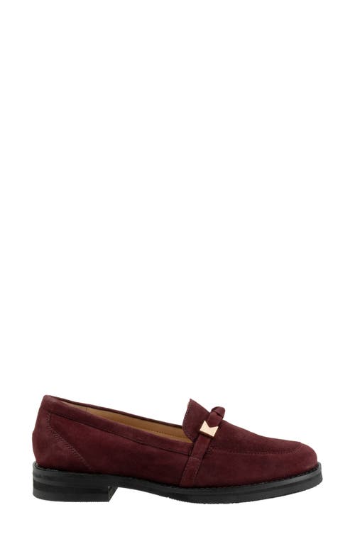 Shop Trotters Femi Loafer In Oxblood Suede