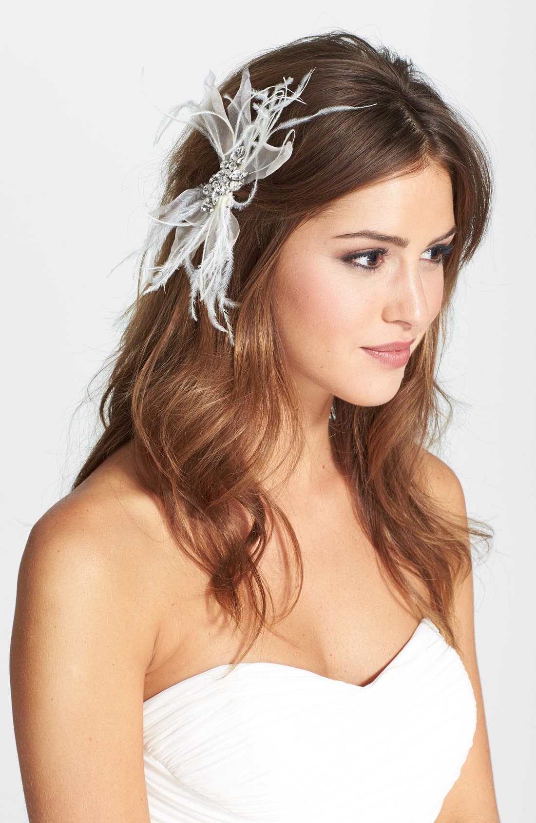 Serephine 'Quinn' Silk & Feather Hair Clip Nordstrom