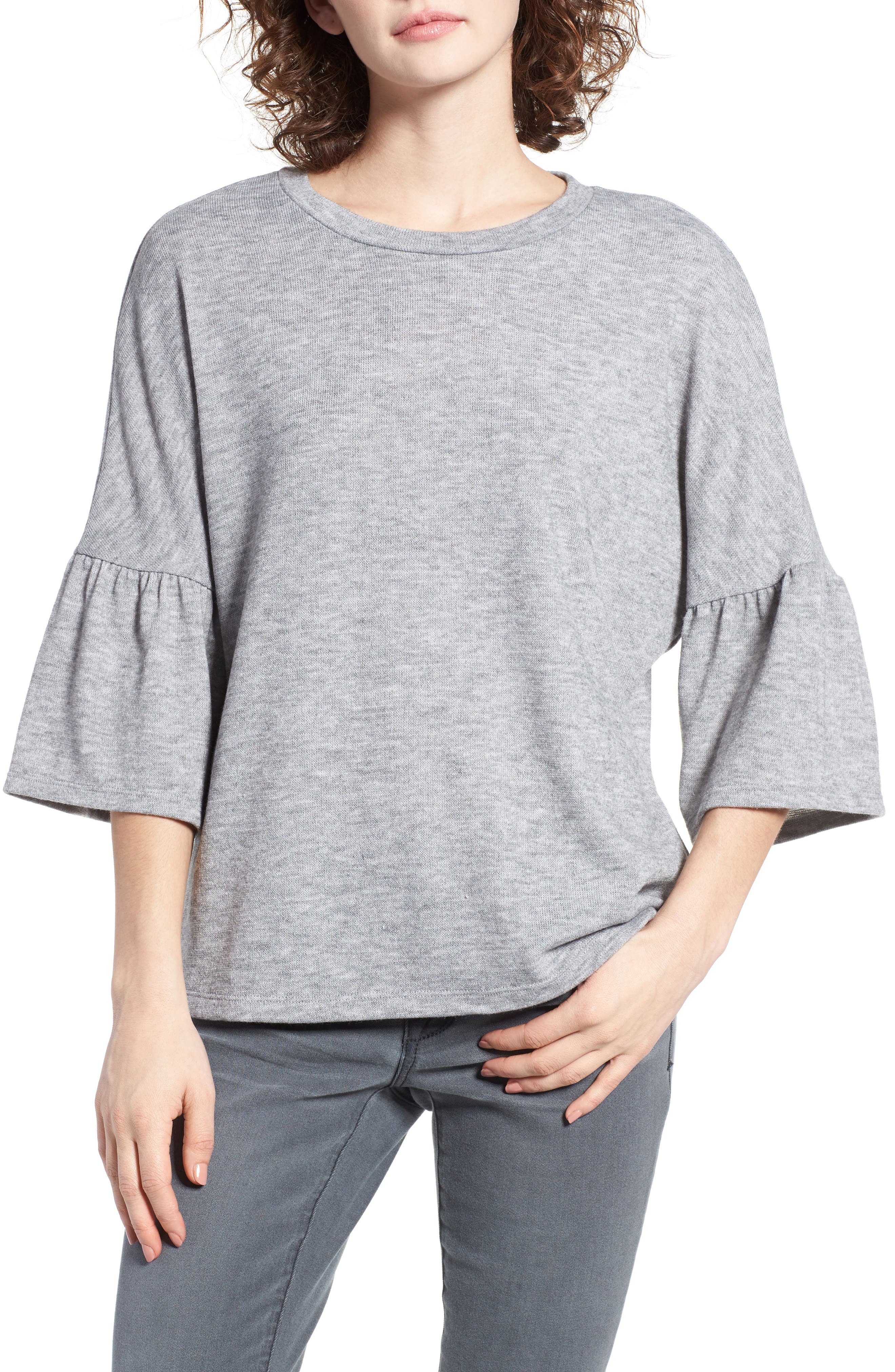 WAYF Ruffle Elbow Sleeve Top Nordstrom