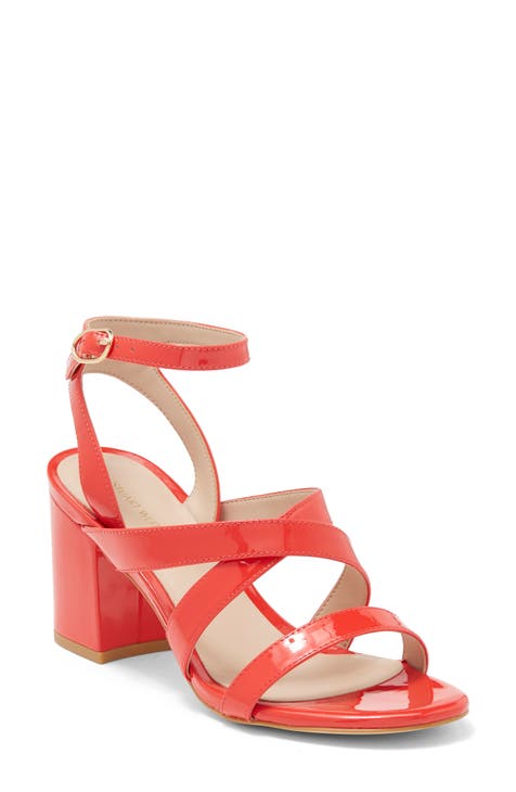 Coral mid cheap heel sandals