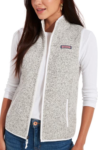 Click to view more detailed imagery on our partner's website Vineyard Vines Sweater Fleece Vest In Light Gray Heather