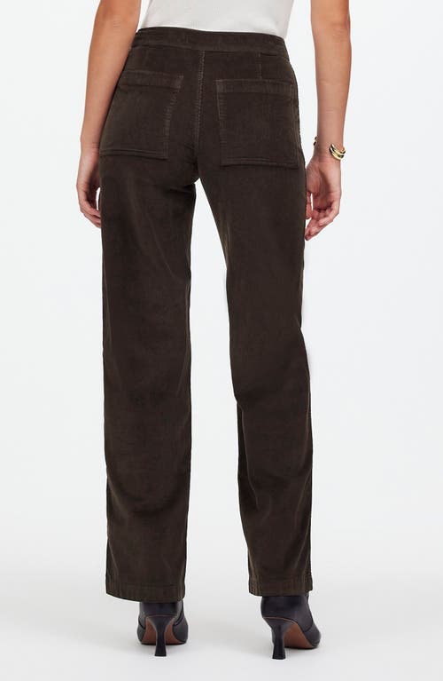 Shop Madewell The Emmett Wide Leg Full Length Corduroy Pants: Welt Pocket Edition In Dark Carob