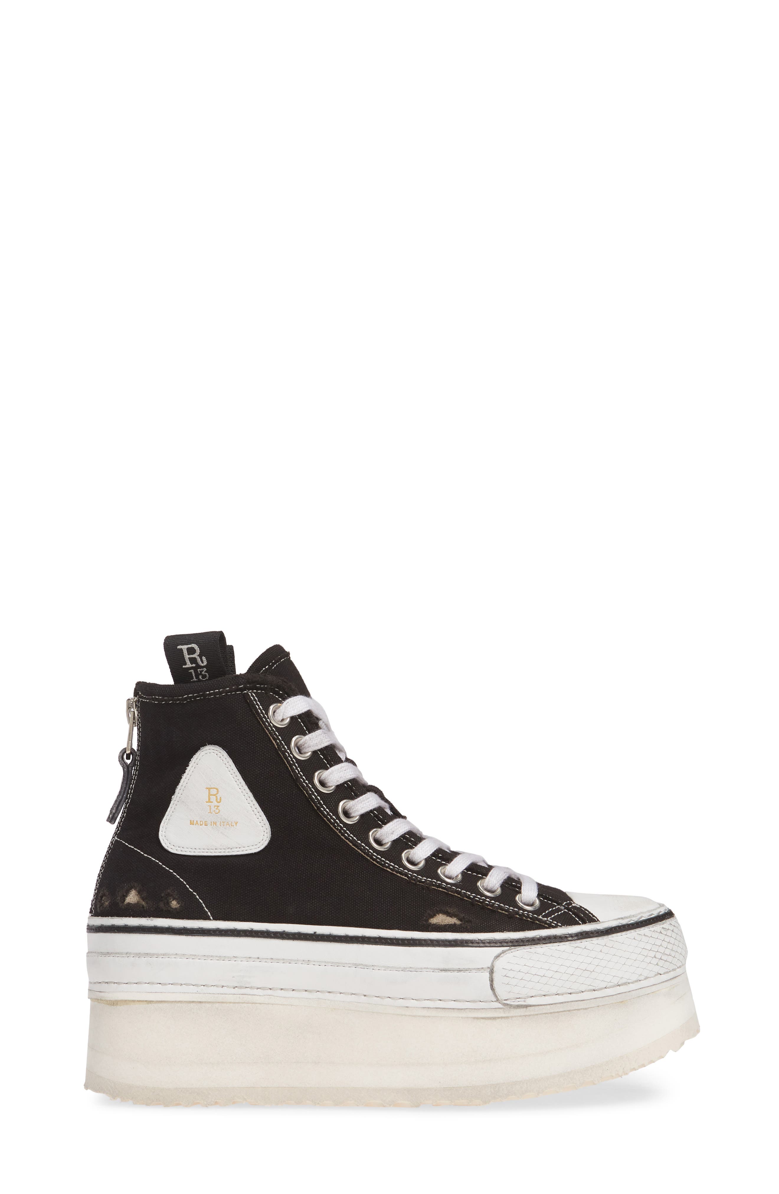 high top platform sneakers black