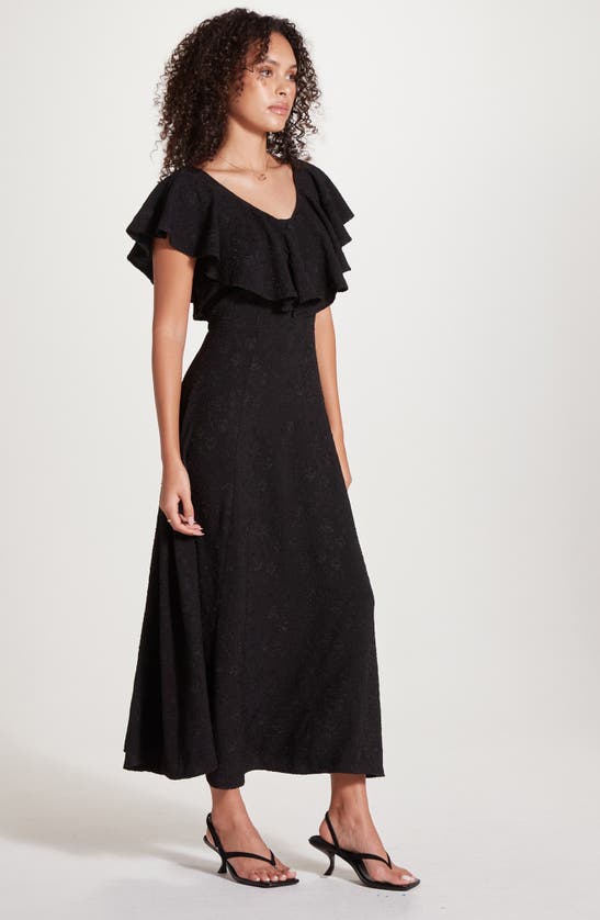 Shop Wishlist Flutter Gauze Midi Dress In Black