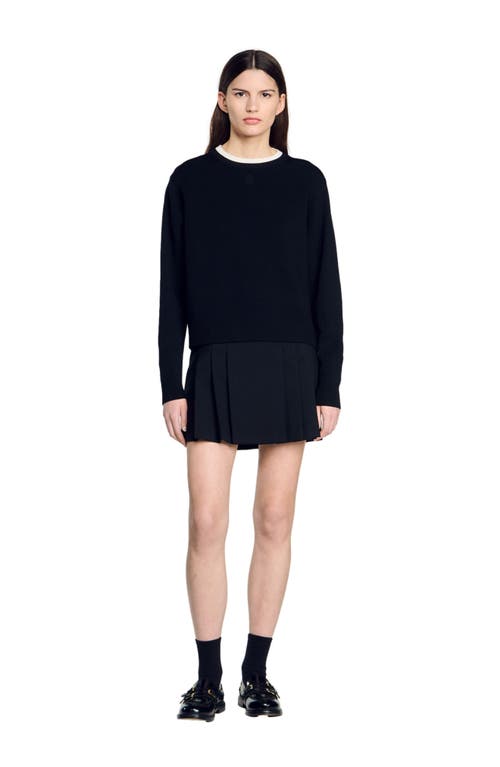 Shop Sandro Wool Blend Sweater In Black