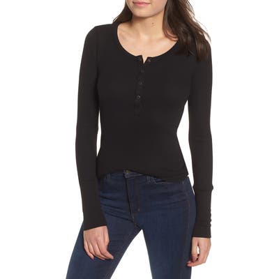 Splendid Classic Henley Thermal, Black