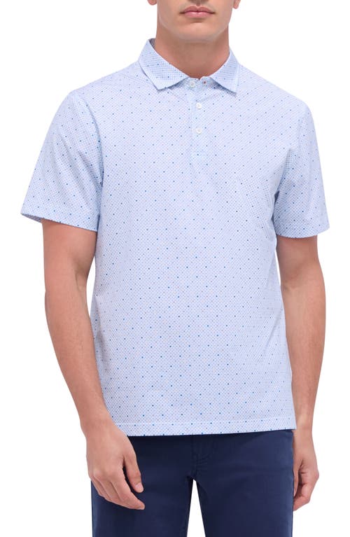 Shop Bugatchi Victor Ooohcotton® Diamond Print Polo In Air Blue