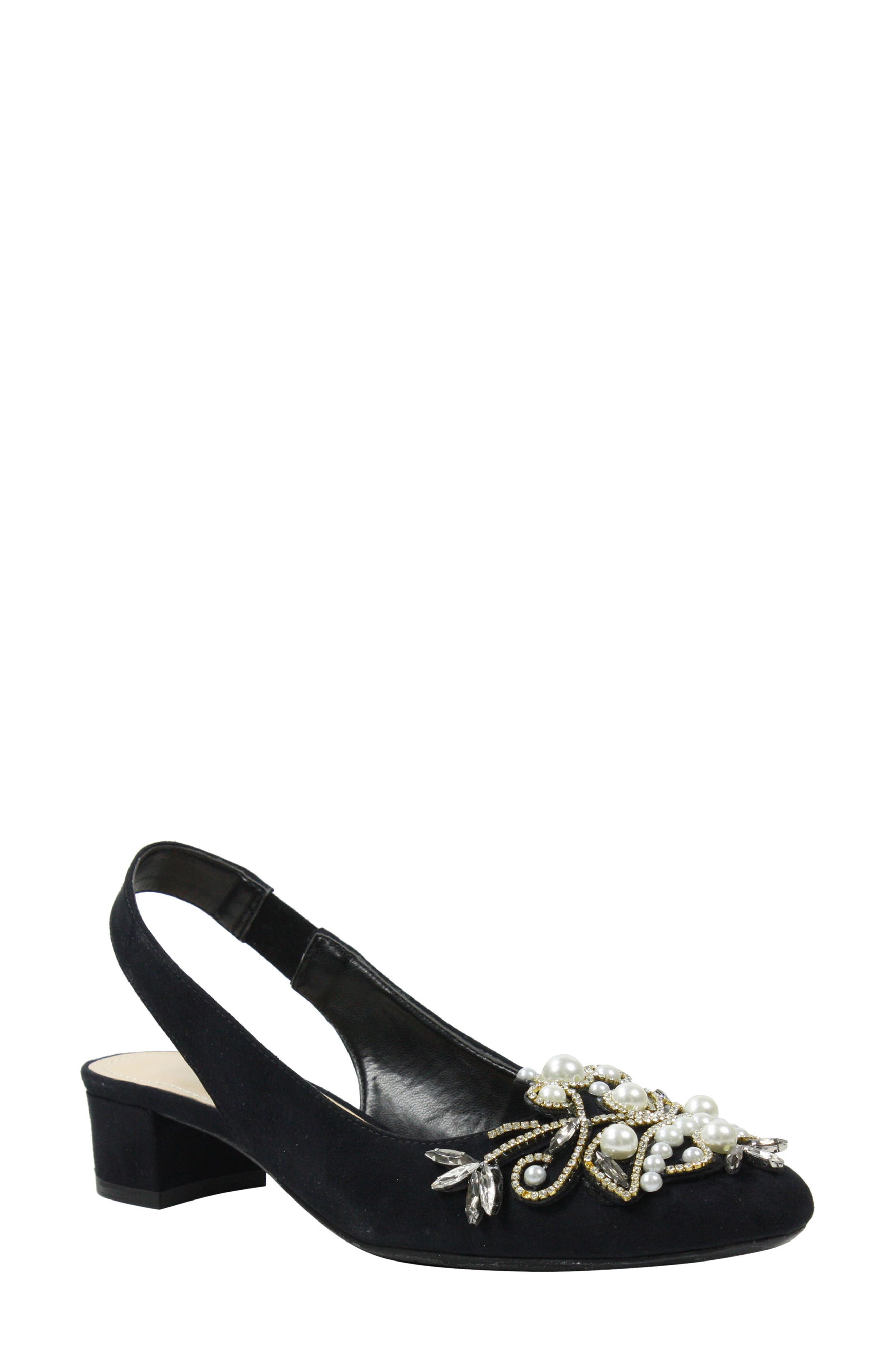 J. Renee Delroy Embellished Slingback Pump, Black