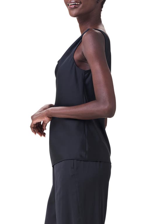 Shop Nic + Zoe Nic+zoe Drape Neck Sleeveless Top In Black Onyx