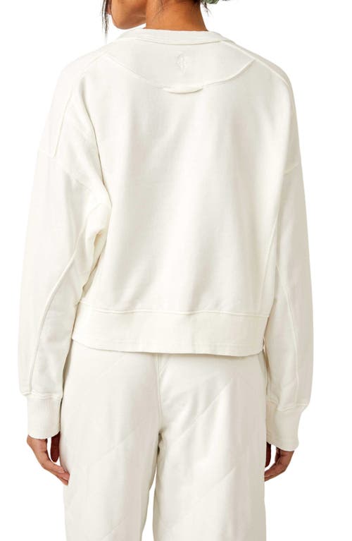 Fp Movement By Free People Intercept Cotton Blend Sweatshirt In White