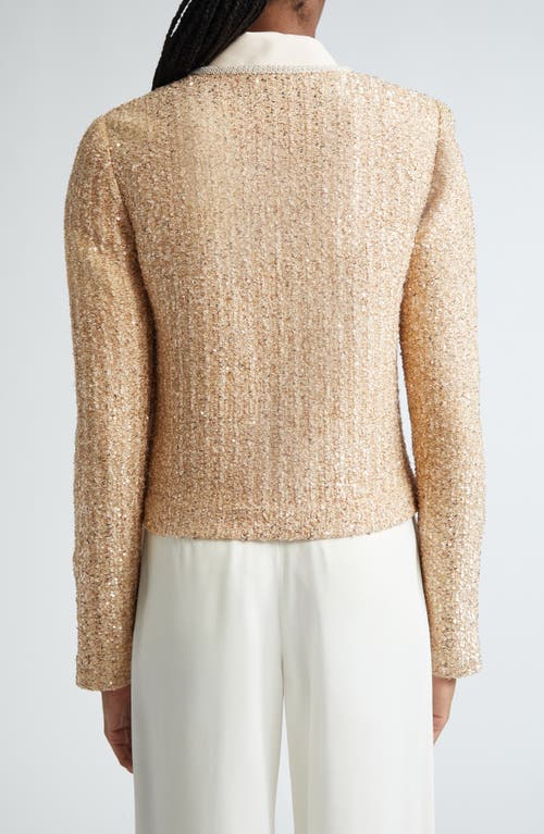 Shop St John St. John Collection Sequin Metallic Knit Jacket In Soft Pink Multi