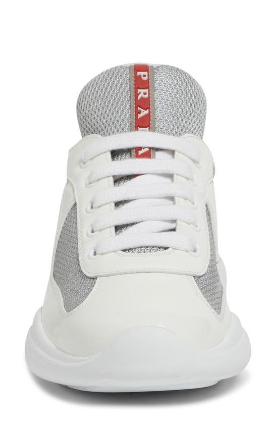 Shop Prada America's Cup Sneaker In Bianco/ Argento