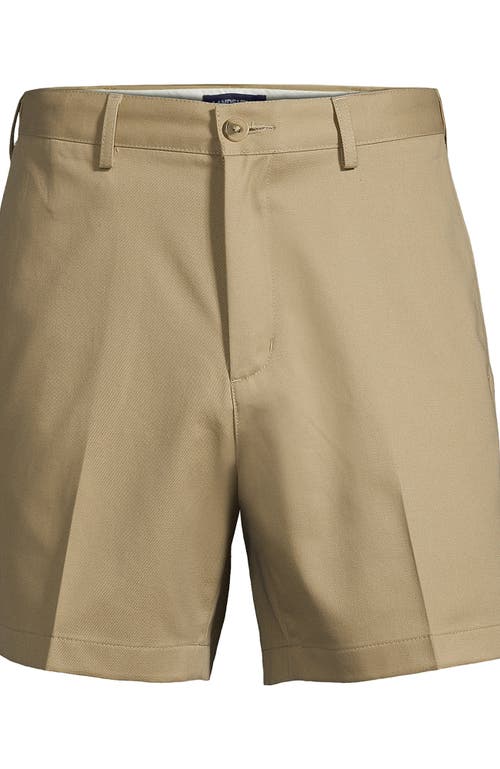 Lands' End Comfort Waist 6" No Iron Chino Shorts In Khaki