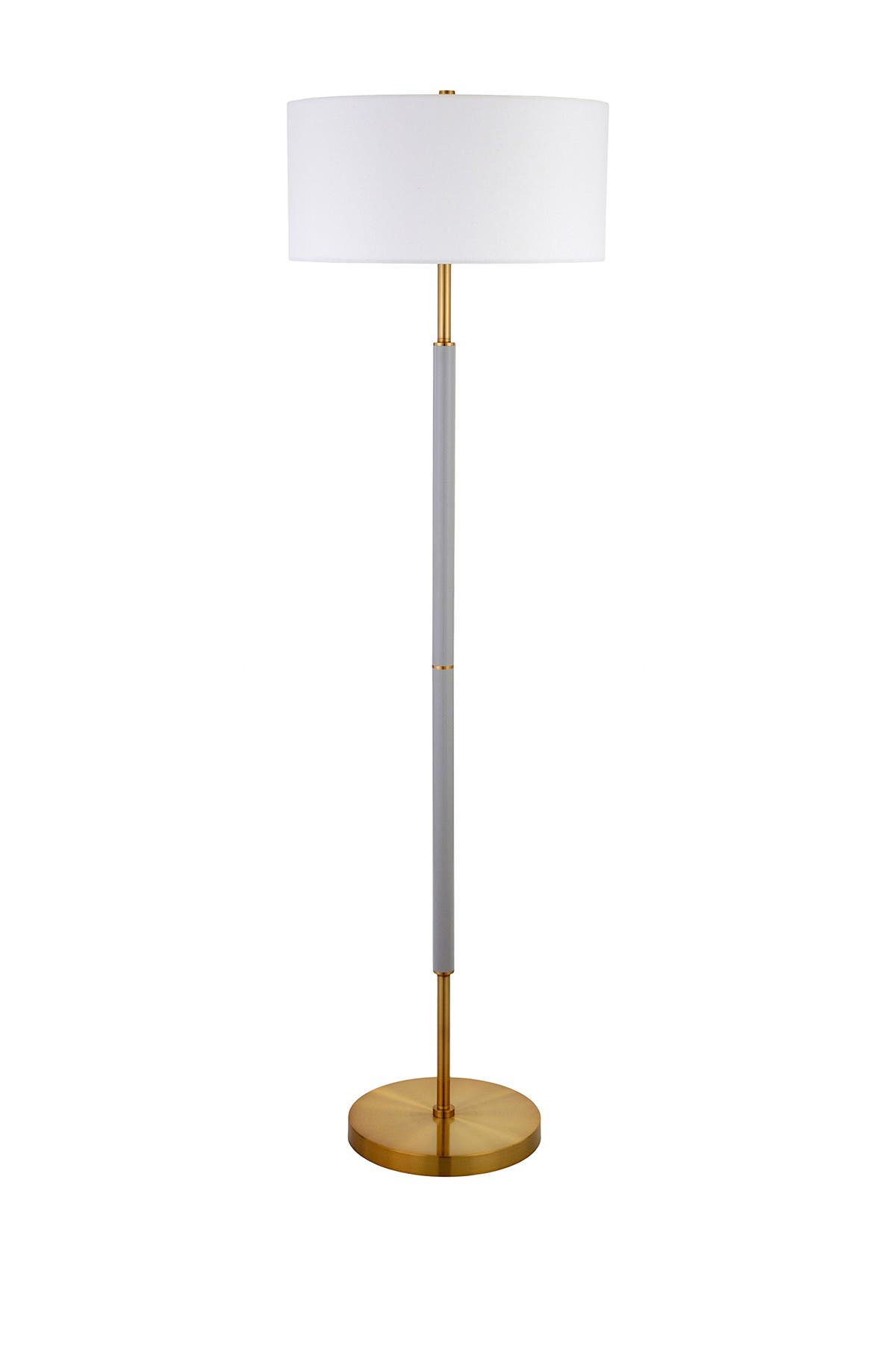 Addison And Lane Simone Cool Gray And Brass 2-bulb Floor Lamp In Gray/gold