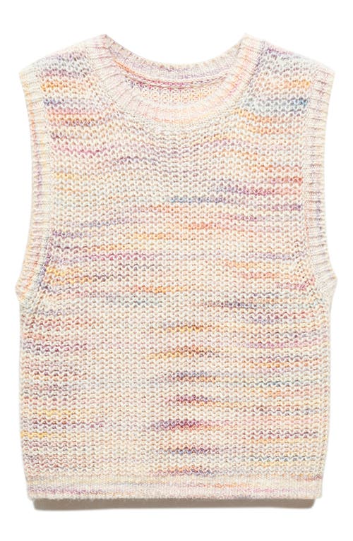 Shop Mango Multicolor Sweater Vest In Light Beige