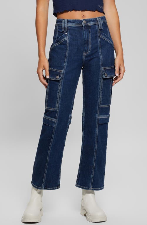 Shop Guess '80s High Waist Crop Cargo Jeans In Minimale