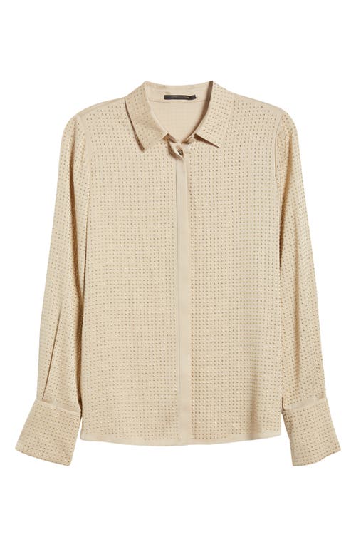 KOBI HALPERIN KOBI HALPERIN STUDDED STRETCH SILK BLEND BUTTON-UP SHIRT