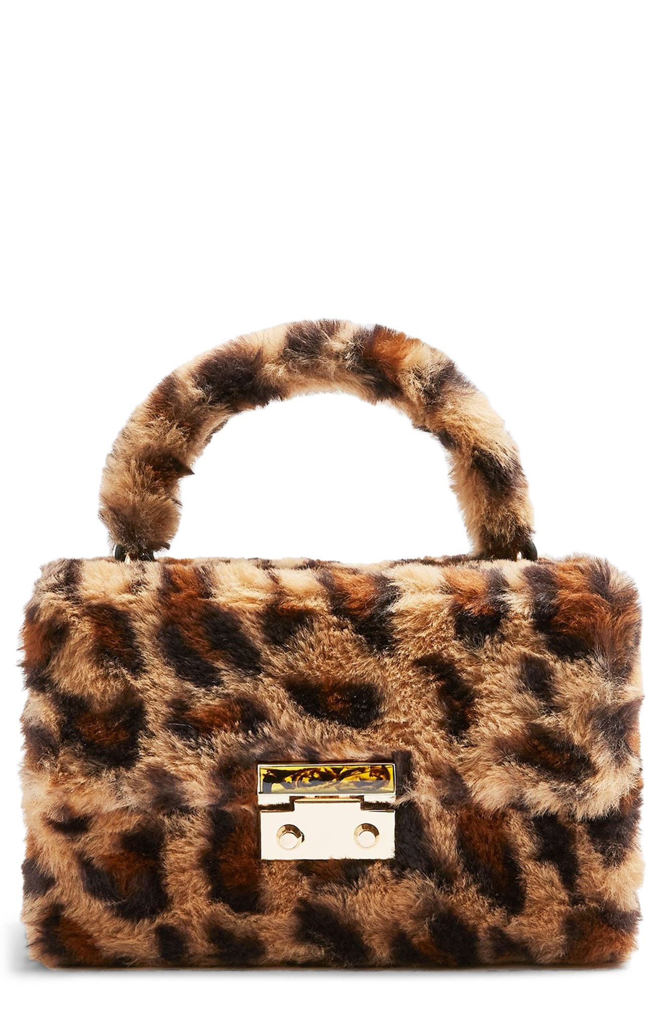 leopard fur bag topshop