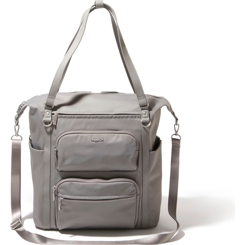 Baggallini Nolita Convertible Backpack In Steel Grey Twill