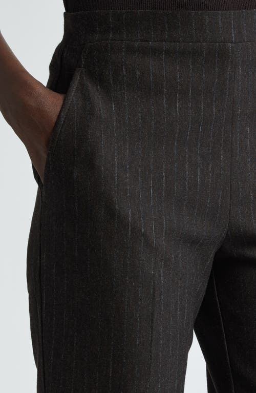 Shop St John St. John Collection Pinstripe Jersey Ankle Pants In Mocha