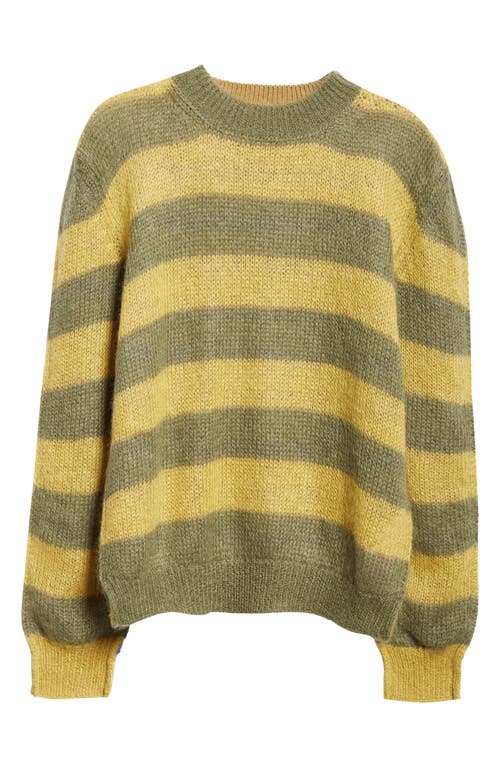 Marni Mixed Stripe Mohair & Wool Blend Crewneck Sweater Acid at Nordstrom, Us