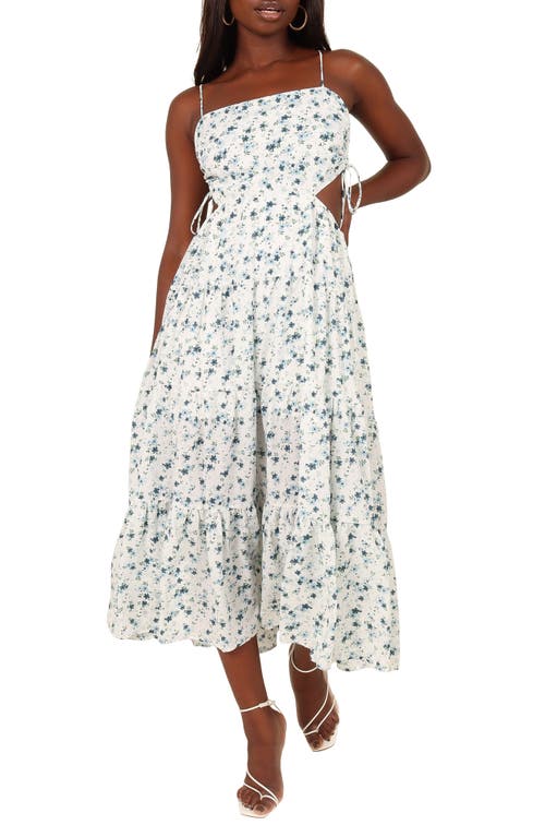 Petal & Pup Kristle Floral Strappy Maxi Sundress in Blue at Nordstrom, Size 2
