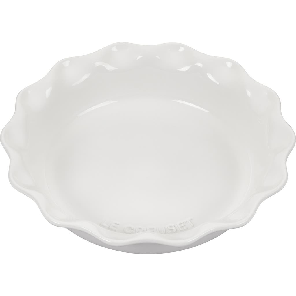 Le Creuset 9" Stoneware Pie Dish In White