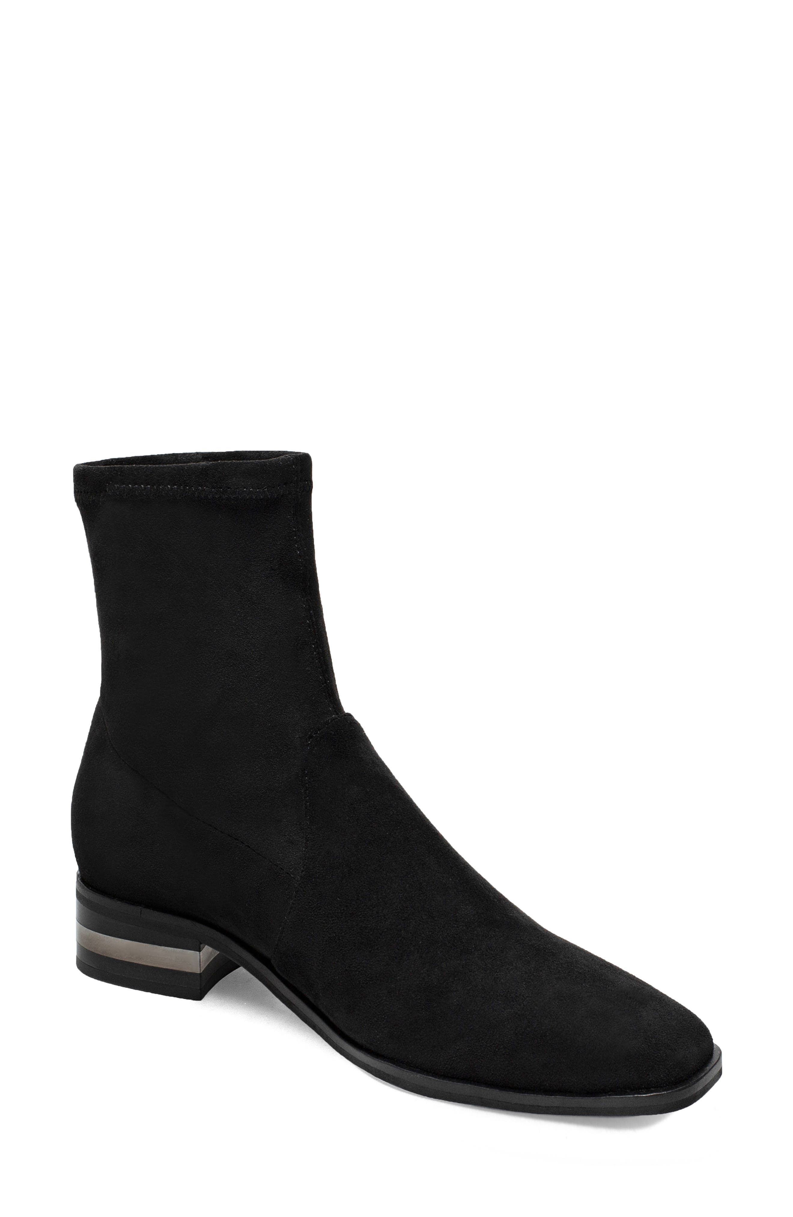 women's black stretch fabric boots