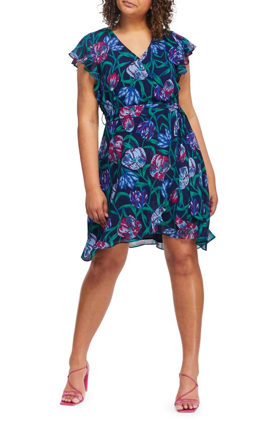 Estelle Meadow Print Dress In Blue