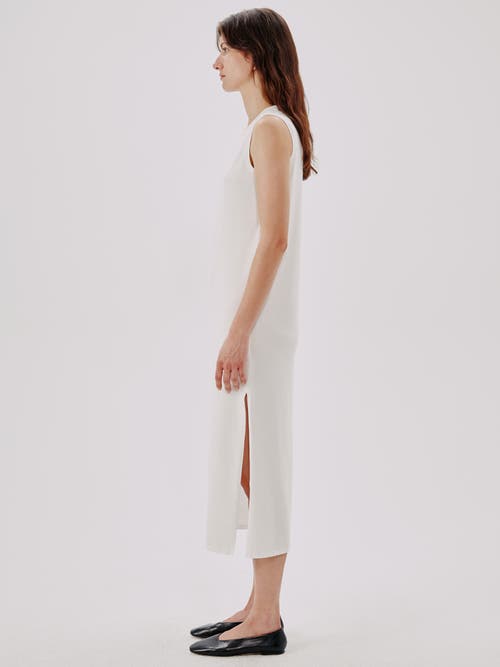 Another Tomorrow Sleeveless Tee Dress In White