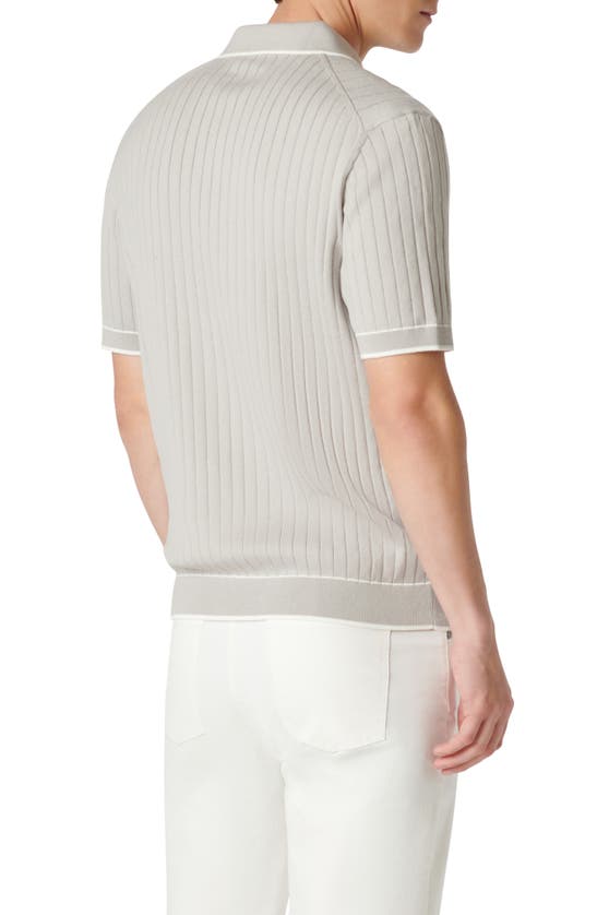 Shop Bugatchi Rib Knit Polo In Cement