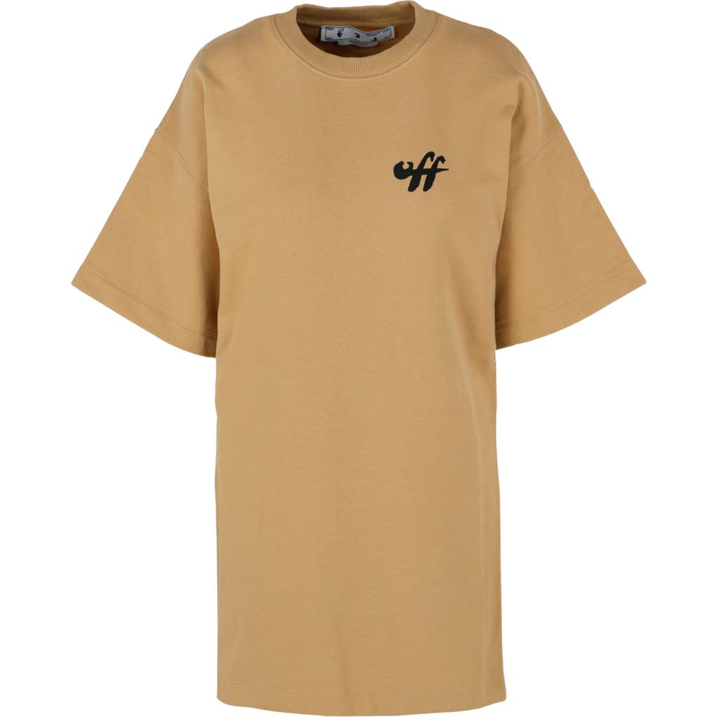 Off-white Zebra Arrow Snap Graphic T-shirt In Beige