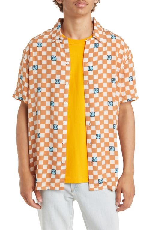 PacSun Checkers Resort Short Sleeve Button-Up Shirt