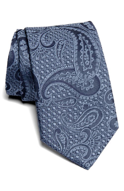 Paisley Jacquard Silk Tie in Blue