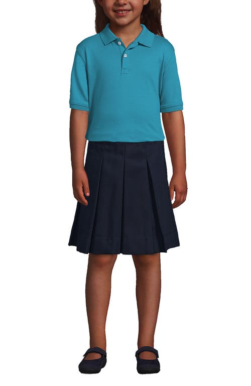 Lands' End School Uniform Kids Short Sleeve Interlock Polo Shirt In Blue