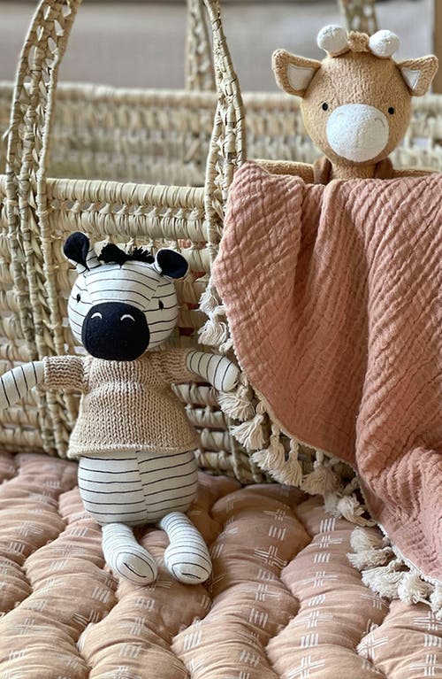 Crane Baby Plush Cotton Stuffed Animal In Black/ White